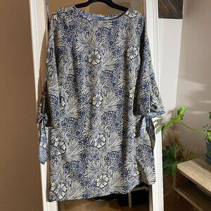 Zara blue floral pattern dress
